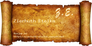 Zierhuth Etelka névjegykártya